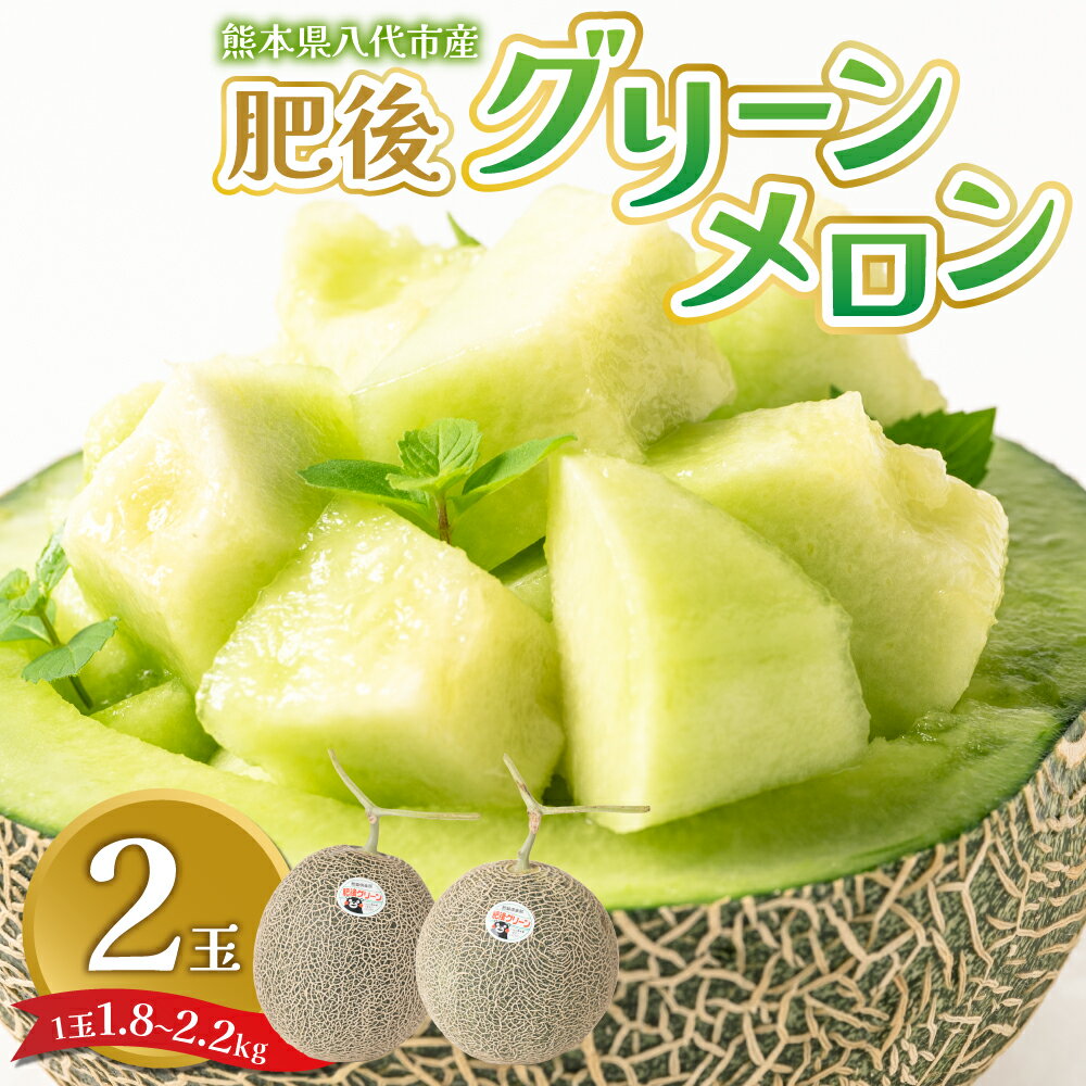 【ふるさと納税】【先行予約】 熊本県八代市産 肥後グリーンメロン 2玉 (1玉1.8kg～2.2kg) メロン めろん 果物 くだもの フルーツ デザート 旬 青肉 ジューシー 甘い 送料無料 【2026年6月中旬より順次発送】