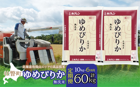 【令和6年産 6ヶ月定期配送】（無洗米10kg）ホクレンゆめぴりか（無洗米5kg×2袋） 【 ふるさと納税 人気 おすすめ ランキング 北海道産 壮瞥 定期便 無洗米 米 白米 ゆめぴりか 甘い おにぎり おむすび こめ 贈り物 贈物 贈答 ギフト 大容量 詰合せ セット 北海道 壮瞥町 送料無料 】 SBTD064