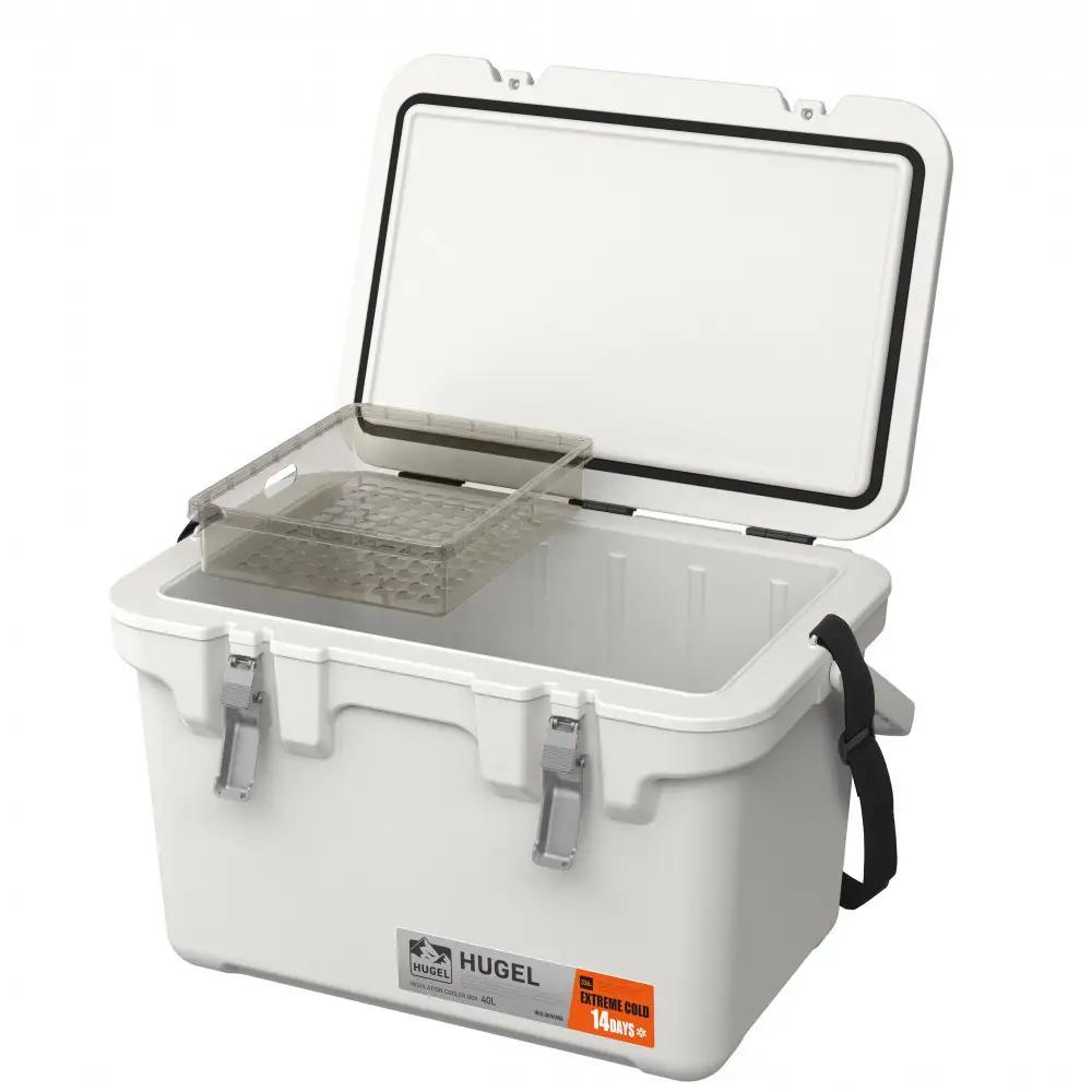 ☆リニューアル☆クーラーボックス ＨＵＧＥＬ 真空断熱クーラーボックス 40L VITC-40R ホワイトアッシュ 大容量 6面真空断熱パネル 真空断熱 高保冷 アウトドア キャンプ BBQ 釣り ス