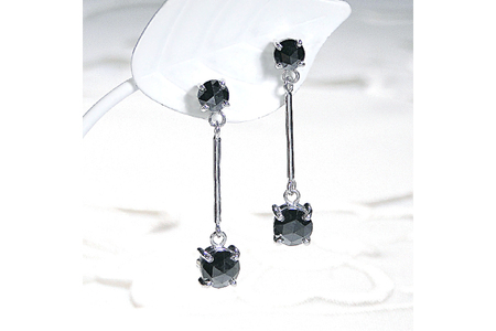 ピアス スタッドピアス プラチナ PT900 ブラックダイヤモンド 2.16ct ぶら下がり レディース  揺れる 【f223-pt】 [オーダーメイドジュエリーメイ 山梨県 韮崎市 20745211