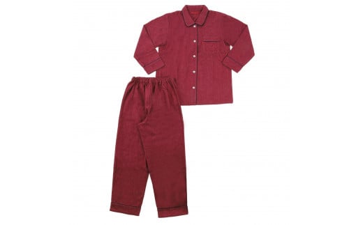 【カラー：レッド サイズ：L】フランネル 無地 レディス パジャマ