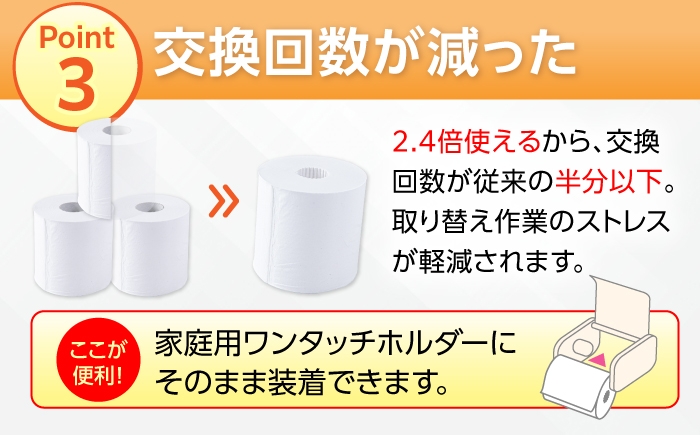トイレットペーパー ダブル 長巻き 65m 6ロール×8パック