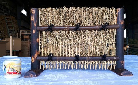 【竹工芸品】ミニ竹垣の置物 民芸品 インテリア  竹穂垣