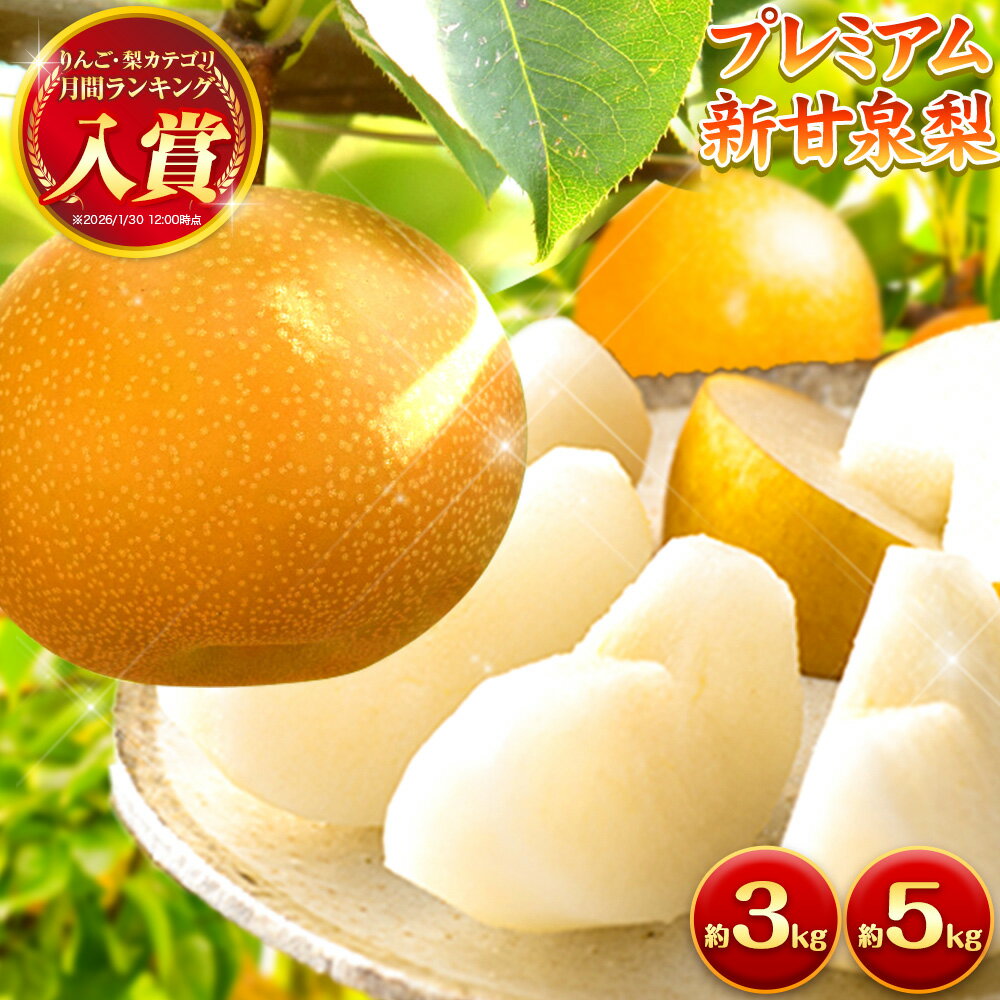 【ふるさと納税】ランキング入賞 なし 梨 プレミアム 新甘泉 選べる 約3kg (4〜10玉) 約5kg (7〜16玉) 高間商店《2026年8月下旬-10月上旬頃出荷》 和梨 鳥取県 八頭町 梨 なし ナシ 果物 フルーツ 厳選 先行予約 送料無料 甘い 果実 果汁 デザート 新甘泉梨 赤梨 ギフト