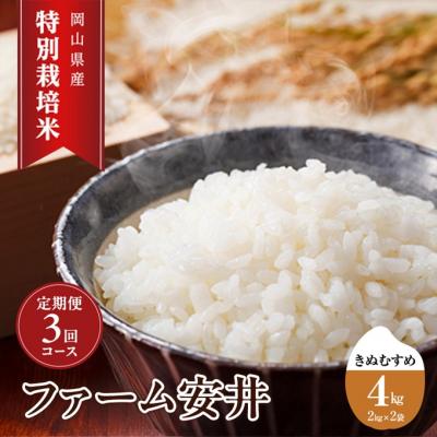 ふるさと納税 赤磐市 お米 特別栽培米 きぬむすめ 4kg 3ヵ月定期便 合計12kg [NO5765-1409]