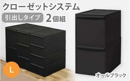 クローゼットシステム 引出しタイプL　2個組　CS-D3 2P (5色からお好きなカラーが選べる) ／ オールブラック  収納 ライクイット like-it 奈良県 葛城市【like101-5】