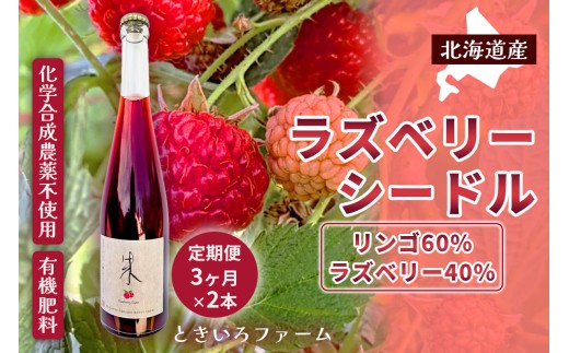 【3回定期便】【北海道産 ラズベリー りんご】ラズベリーシードル 2本