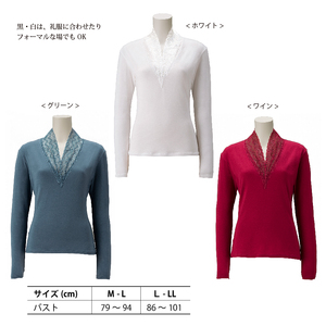 美・REINE ジャケットイン Vネック（長袖）（ワイン/M-L）