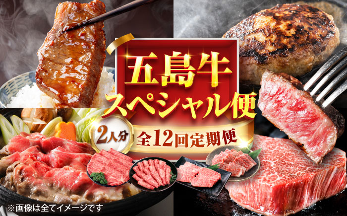 【12回定期便】お届け内容が毎月変わる五島牛定期便（2名向け）五島市/ごとう農業協同組合 [PAF104]