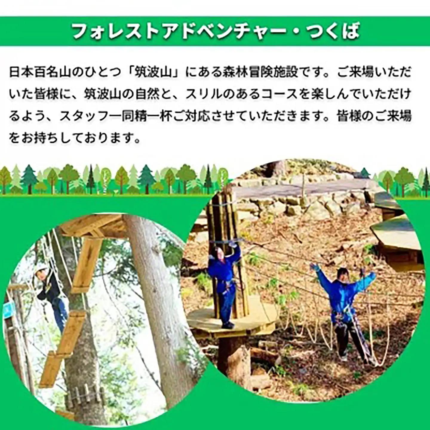 フォレストアドベンチャー・つくば＜アドベンチャーコース＞2名様体験チケット │ 体験チケット