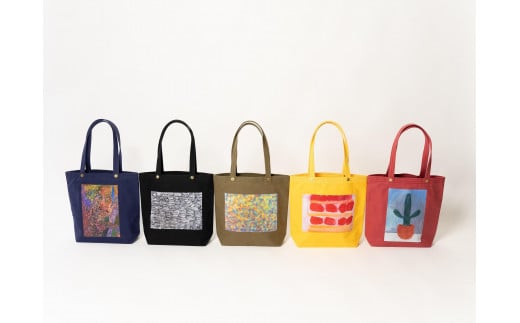 【京都館発・限定企画かばん】一澤信三郎×へラルボニーコラボ 縦型トートバッグ（全5種）【カラー：黒】