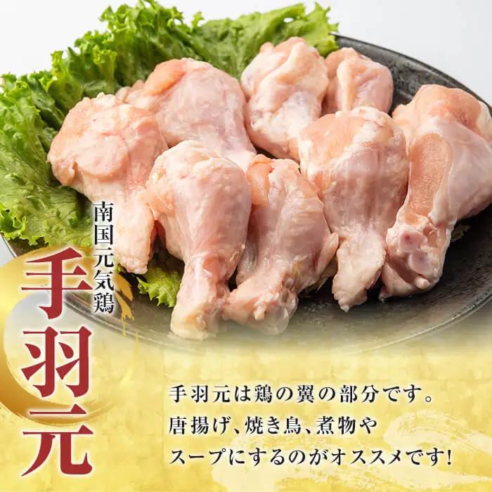 鹿児島県産！南国元気鶏 手羽元+砂肝スライスセット(合計5kg) 国産 鹿児島県産 鶏肉 肉 お肉 手羽元 砂肝スライス 南国元気鶏 小分け 小パック おかず おつまみ Jセット【さるがく水産】akn