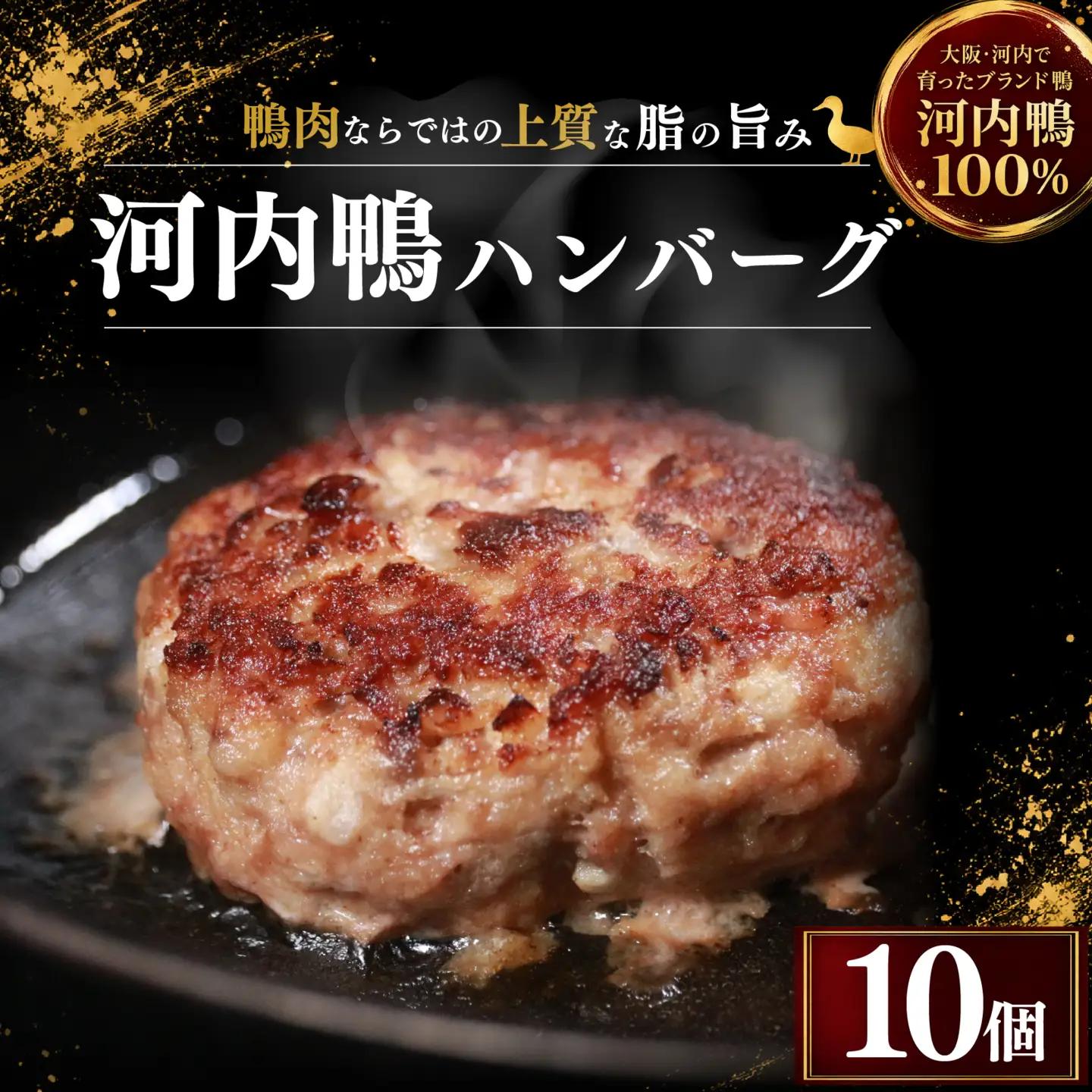 【河内鴨100％】 10個 鴨 ハンバーグ