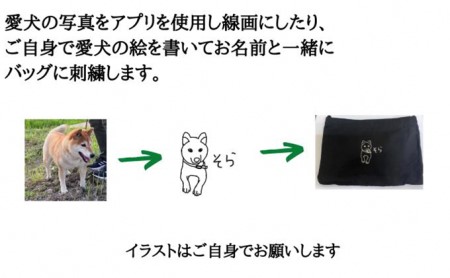 ワンちゃんお散歩斜め掛けバッグ（世界に一つだけのオリジナルバッグ） ブラック