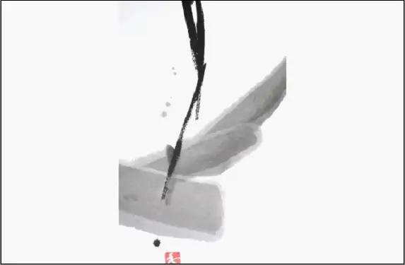 福岡市ゆかりの墨象作品《慈影》原画（A3額装）／「静かなる強さの系譜」黒田官兵衛シリーズより