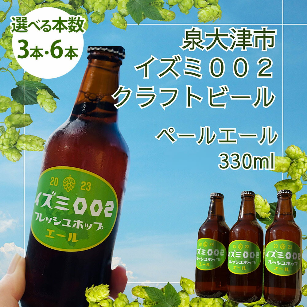 【ふるさと納税】＼選べる本数／イズミ002（いずみおおつ） クラフト ビール ペールエール 330ml | 3本 6本 地ビール 贅沢 ビール酒 お酒 ご当地ビール ※離島への配送不可