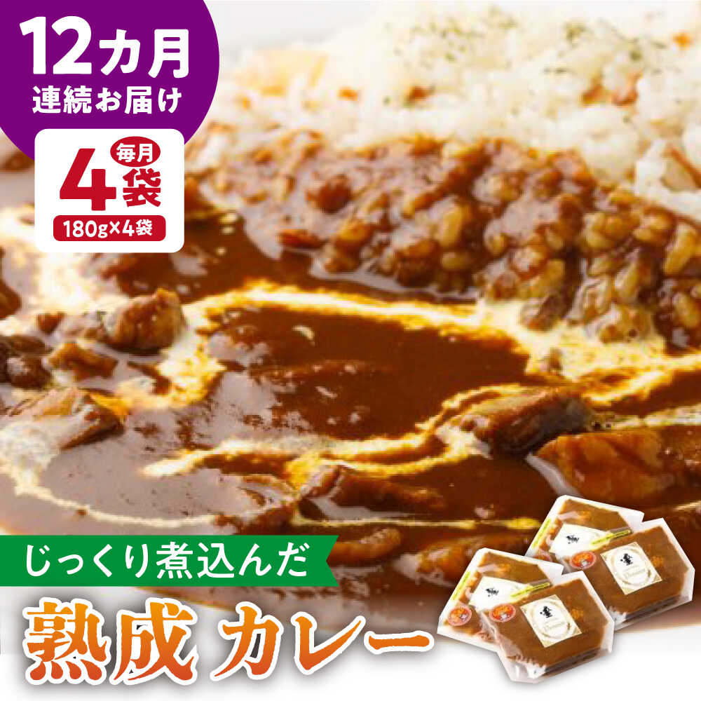 【ふるさと納税】【12回定期便】プルミエ熟成カレー 180g×4袋/フレンチキッチン プルミエ[UCF011] カレー 冷凍カレー 熟成カレー 個包装 定期便