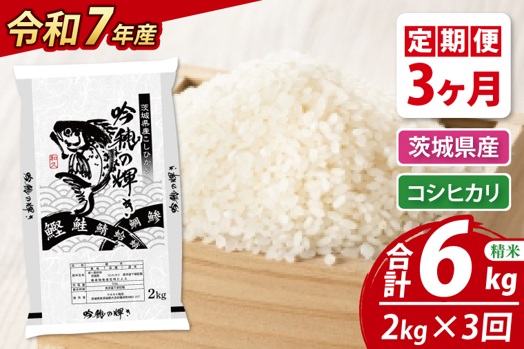 【3ヵ月定期便】 ＜令和７年産＞ コシヒカリ 2kg × 3ヵ月 精米 こしひかり 米 ごはん コメ お米 白米 国産 茨城県産