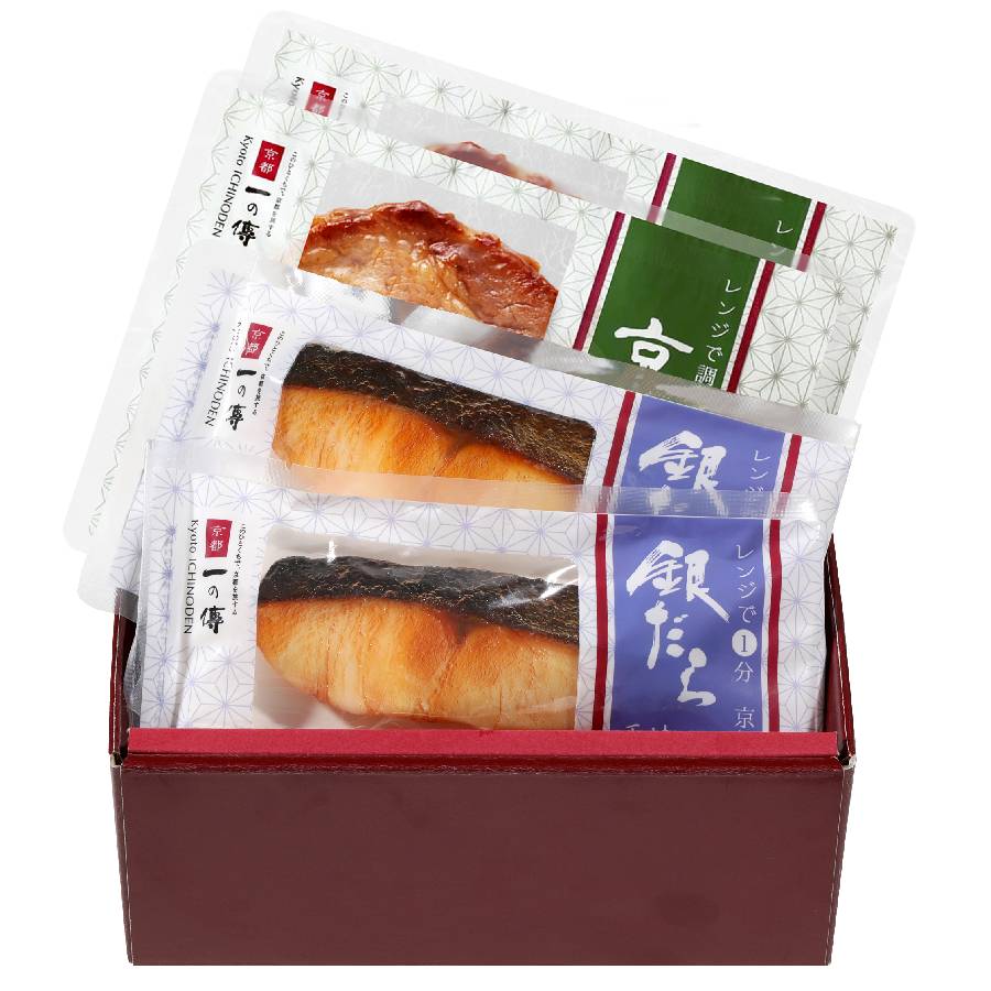 ＜京都一の傳＞『茜』焼き蔵みそ漬2切+焼き麹みそ漬2枚 京都老舗の無添加西京漬 [TY-13]