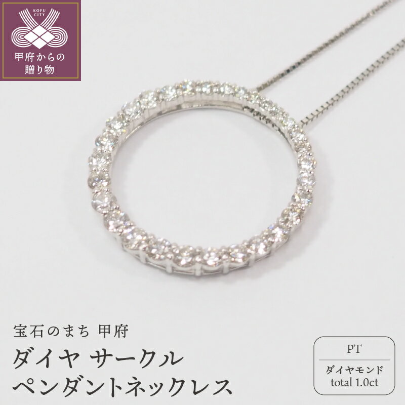 【ふるさと納税】＜ 甲府ジュエリー ＞ ネックレス ペンダント レディース ジュエリー アクセサリー サークル おしゃれ プラチナ ダイヤモンド ギフト プレゼント ジュエリーケース付 鑑別書付 保証書付 k168-003