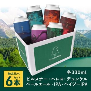 クラフトビール飲み比べ6本セット【ForestBrewing醸造所】【配送不可地域：離島】【1489555】