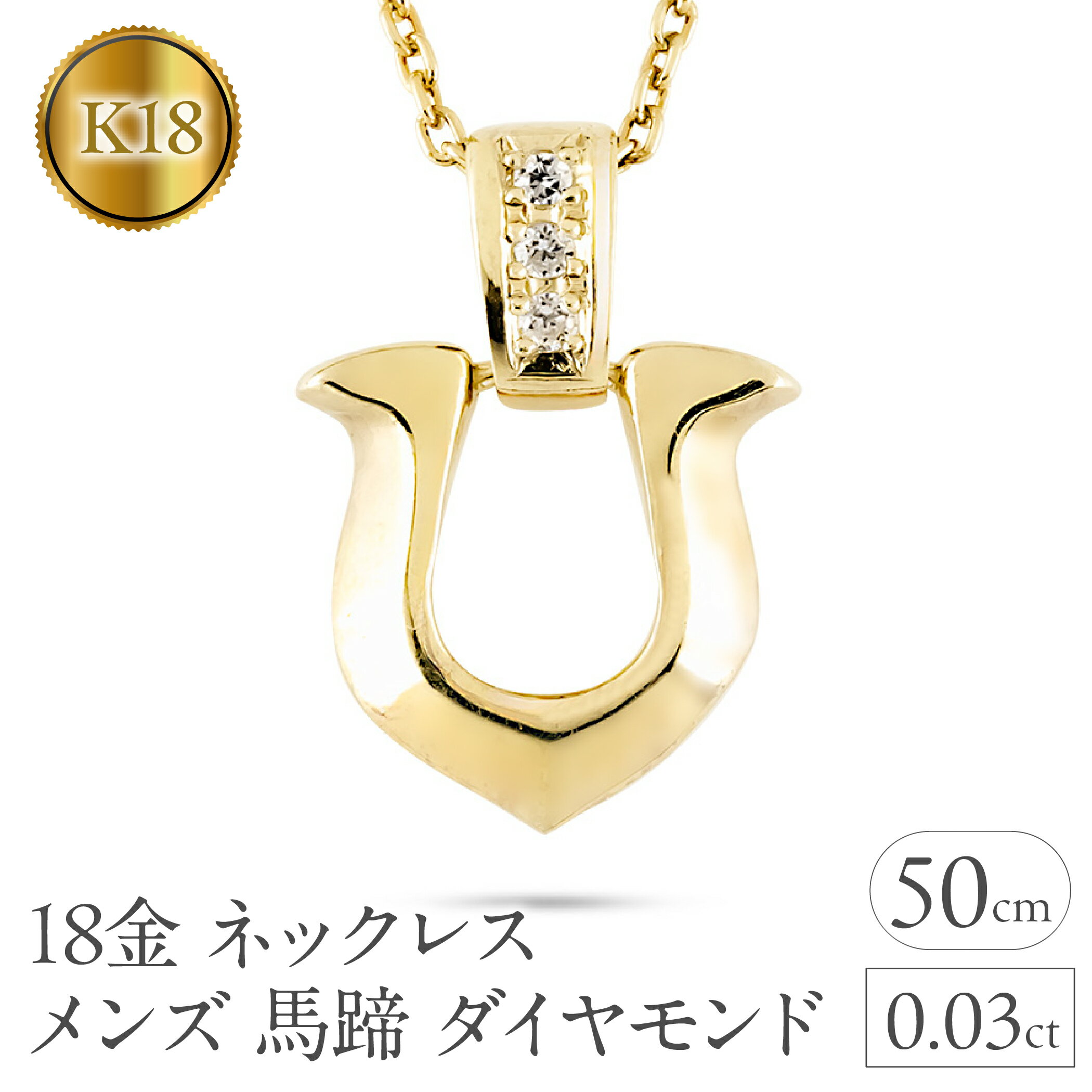 【ふるさと納税】18金 ペンダントトップ メンズ 馬蹄 ダイヤモンド ネックレス ゴールド 18k イエローゴールドK18 ホースシュー ジュエリー 人気 シンプル 190911100dym SWAA312