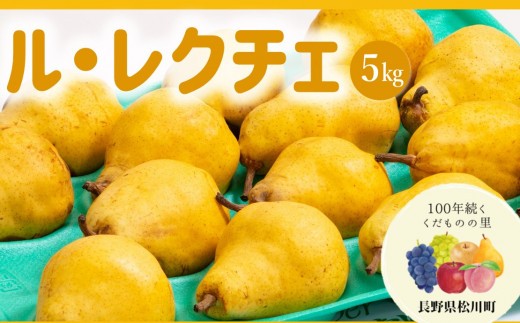 AS07 洋梨 ル・レクチェ（松川町産）秀品 約5kg ／2026年11月中旬～11月下旬頃 配送予定 // 長野県 南信州 松川町 洋梨 ルレクチェ レクチェ 西洋梨 とろける 高糖度 贈答