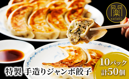 餃子 開楽特製 ジャンボ餃子 手作り 餃子【10パック 計50個】