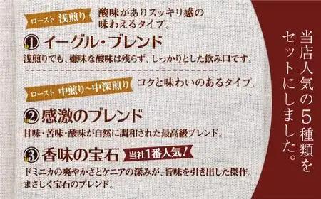イーグル・ブレンド コーヒー おススメセット100g×5種【粉】自家焙煎 ブレンド コーヒー   GT012