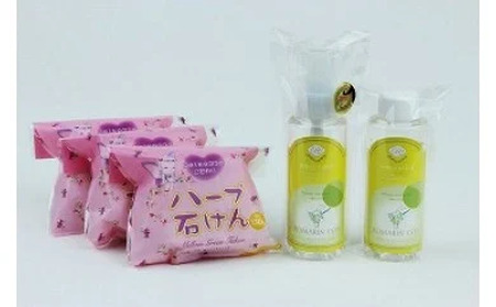 メローグリーン 美顔セット ハーブ石鹸(120ｇ×3個)・パワーウォーター(100ml × 1本)・パワーウォーター詰替ボトル(100ml × 1本)