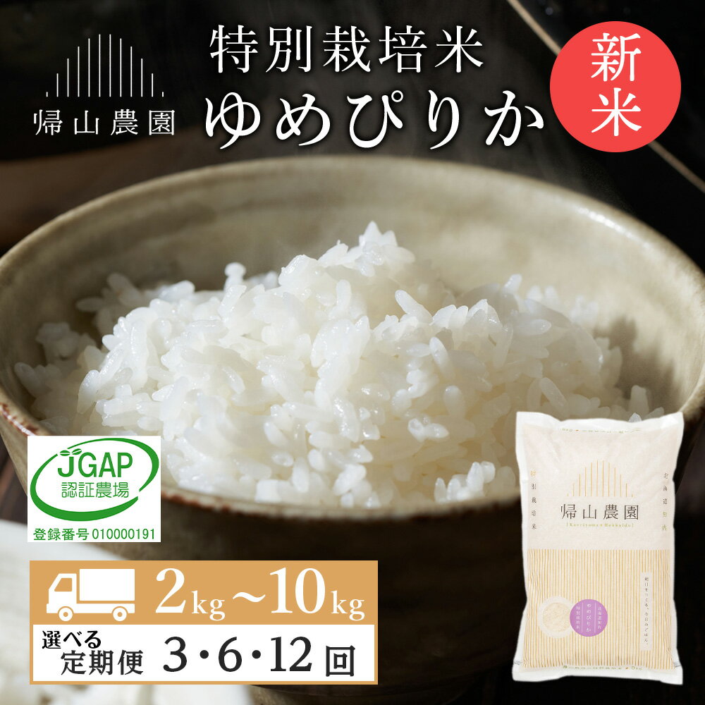 【ふるさと納税】【令和7年産新米予約】【選べる定期便】 ゆめぴりか 選べる2kg〜10kg 特別栽培米産地直送《帰山農園》知内町 ふるさと納税 米 こめ 北海道産お米 北海道米 美味しいお米 北海道産米 道産米 ふるさと納税 秋 旬