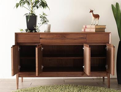 大川家具 レフライン 120cm リビングボード 収納 天然木ウォールナット 野中木工所