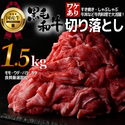 
            ＜訳あり＞宮城県産黒毛和牛 1.5kg(500g×3)部位厳選切り落とし すき焼き・しゃぶしゃぶ用【1571149】
          