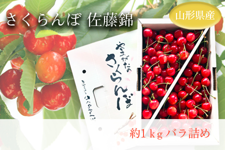 【2026年発送】「秀品」さくらんぼ佐藤錦1kg（L玉・化粧箱・バラ詰）_H035(R8)