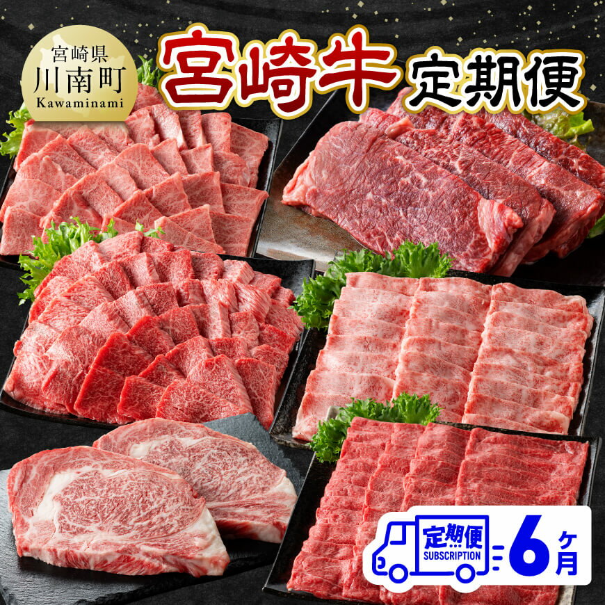 【ふるさと納税】【6ヶ月定期便】宮崎牛定期便 - 肉 牛肉 黒毛和牛 宮崎県産牛 九州産牛 国産牛 宮崎県産 九州産 国産 肩ロース ウデ モモ 鶏モモ 焼肉 ステーキ すき焼き しゃぶしゃぶ 定期便 C11122t6