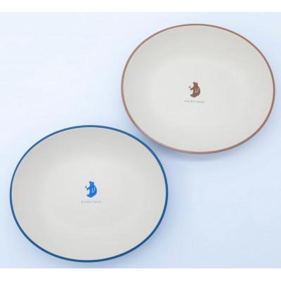 ふるさと納税 斜里町 知床トコさんテーブルウェアシリーズ　小判ボウル皿 1枚 (M)【ブルー】 |  | 02