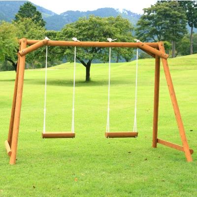 ふるさと納税 下北山村 木製ブランコ2人用(カーキ)