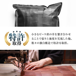 クッション レザークッションtunagu 35 ブラック 本革 レザー 革 カバー 35×35 インテリア 大阪府高槻市/KAKURA[AOBI053]
