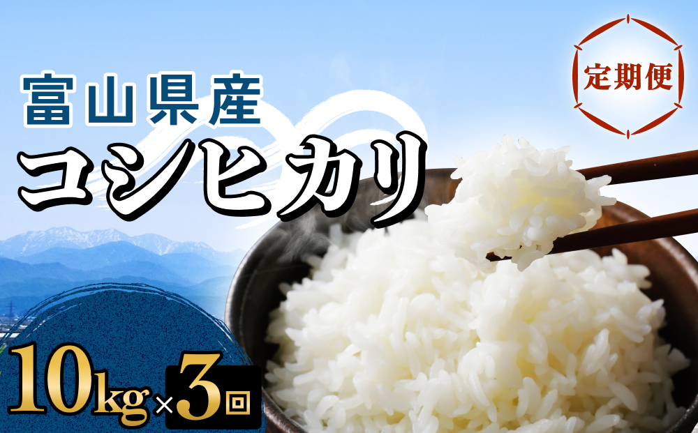 【3回定期便】富山県産 コシヒカリ 10kg 富山県 氷見市 米 コシヒカリ 定期便