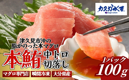 まぐろ 中トロ 切落し 1パック（100g） | 鮪  津久見市