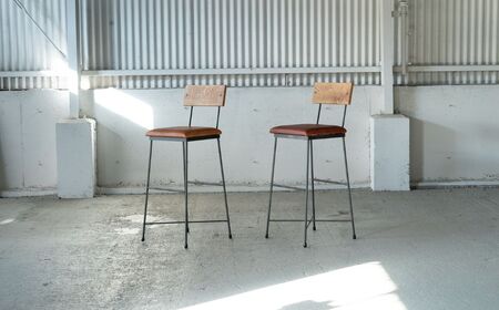 SK COUNTER CHAIR -本革- ブラウン 椅子