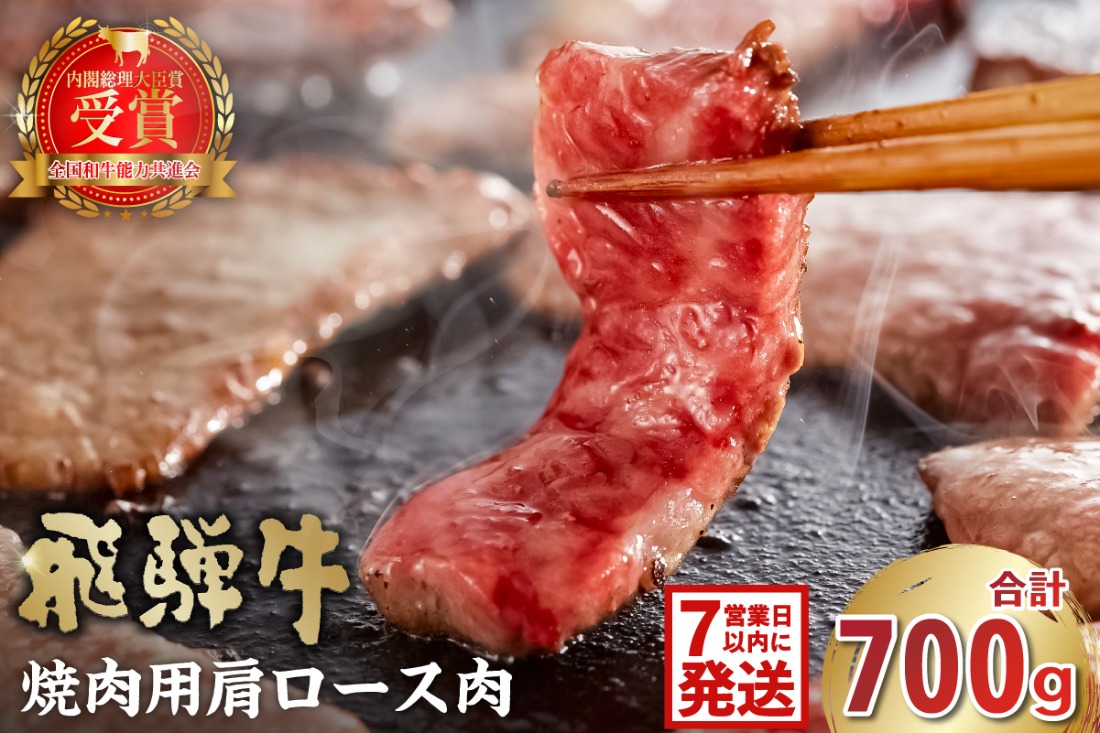 飛騨牛　焼肉用（肩ロース700ｇ）【0016-039-1w】