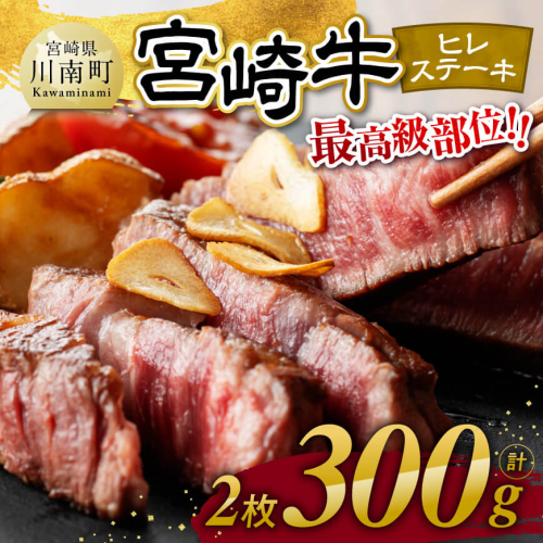※発送時期が選べる※宮崎牛　ヒレステーキ２枚　計300g 【 肉 牛肉 国産 宮崎県産 黒毛和牛 ステーキ ヒレ 和牛 4等級  A4ランク 】