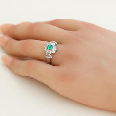 ふるさと納税 山梨市 プラチナエメラルドリング【E0.44ct・D0.75ct】G3801 #12 |  | 03