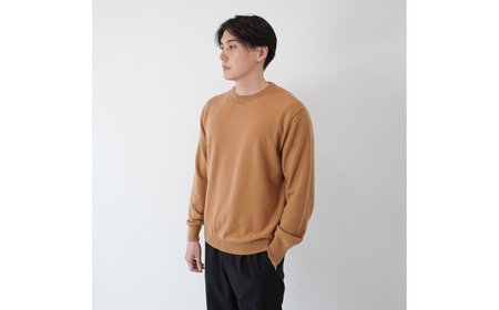 ベビーカシミヤ　クルーネック　メンズ　Mサイズ　【キャメル】 【178002-1】 ｶｼﾐﾔ 天然素材 ｾｰﾀｰ 服 国産 国内製造 ﾍﾞﾋﾞｰｶｼﾐﾔ