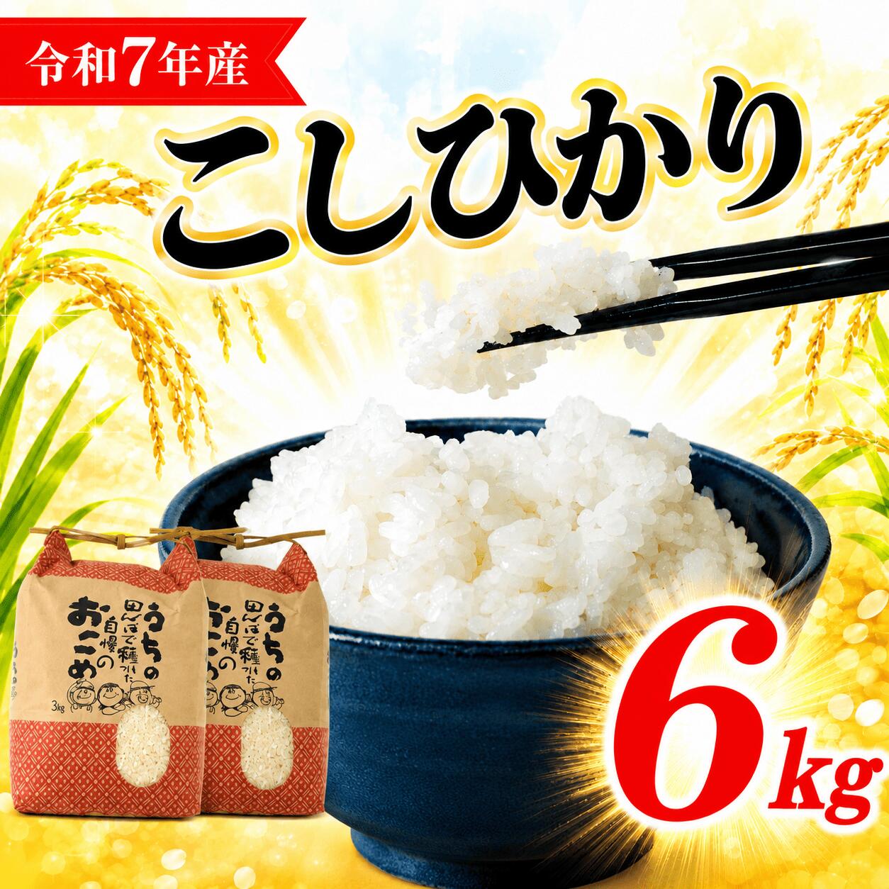 【ふるさと納税】 米 コシヒカリ 6kg (3kg×2) 令和7年産 精米 白米 6kg 7年産 お米 おこめ ご飯 ごはん こめ コメ kome ライス らいす こしひかり 10000円 1万円 備蓄 防災 お弁当 美味しい 国産米 産地直送 送料無料 国産 千葉県産 ふるさと納税 千葉県 旭市
