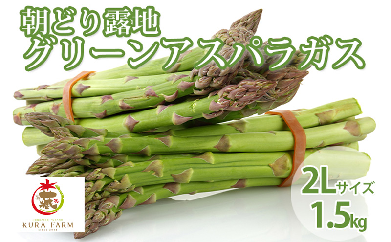 【2026年5月より発送】北海道 富良野市産 アスパラ 緑 (2Lサイズ) 約1.5kg 朝どり 露地 グリーン アスパラガス 詰め合わせ 野菜 新鮮 数量限定 先着順【藏ファーム】