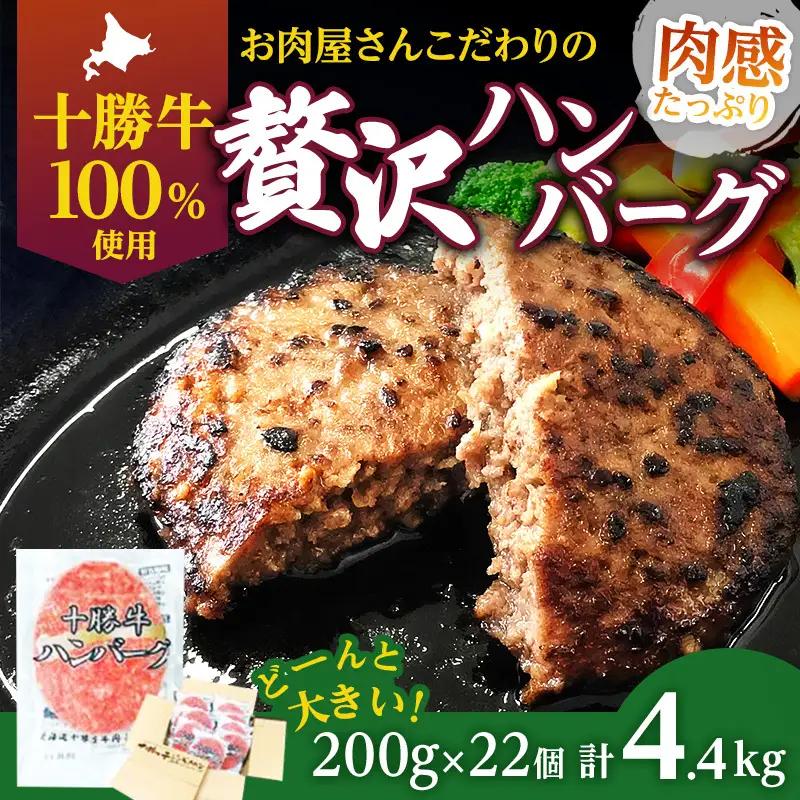 手ごねハンバーグ 200g×22個 十勝牛 ハンバーグ