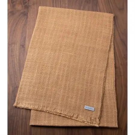 【手織りマフラー】ベージュ 手紡ぎシルク真綿 kuskafabric 丹後の絹織物【高島屋選定品】_装飾品・工芸品 マフラー・手袋 服飾小物 _【1540784】
