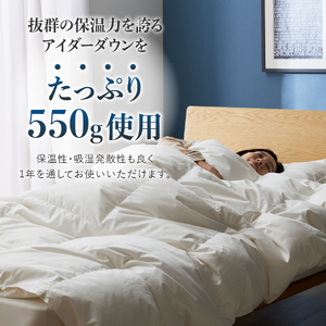 【甲州羽毛肌掛けふとん】銀の糸×アイダーダウン95％ (クイーン / アイボリー) お任せカバー付き 掛け布団 クイーン ふとん 寝具 羽毛布団 肌掛け 抗菌 抗ウイルス 山梨 富士吉田